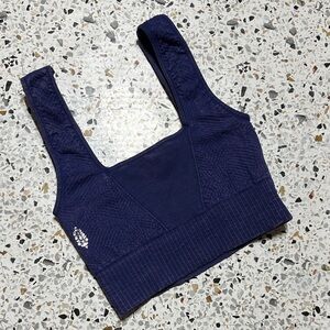 Free People Movement Good Karma Square Neck Sports Bra XS/S Blue Seamless